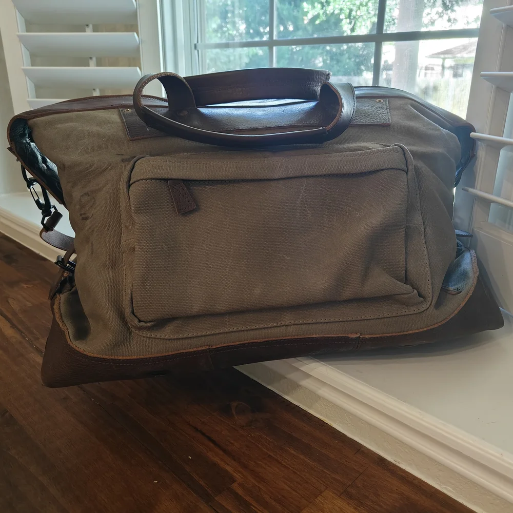 Dakota Waxed Canvas Oversized Weekend Bag - Picture 1 of 4